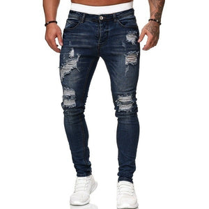 Men's Sweatpants Sexy Hole Jeans Pants Casual Summer Autumn Male Ripped Skinny Trousers Slim Biker Outwears Harajuku  Pants