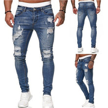 Load image into Gallery viewer, Men&#39;s Sweatpants Sexy Hole Jeans Pants Casual Summer Autumn Male Ripped Skinny Trousers Slim Biker Outwears Harajuku  Pants