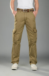 Mens Cargo Pants Casual Mens Pant  Baggy Regular Cotton Trousers Male Combat  Military Tactical Pants with Multi Pockets