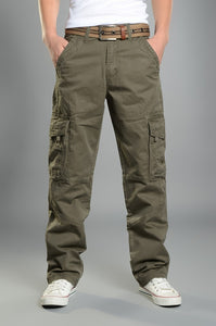 Mens Cargo Pants Casual Mens Pant  Baggy Regular Cotton Trousers Male Combat  Military Tactical Pants with Multi Pockets