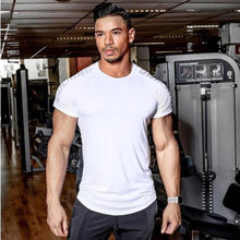 Load image into Gallery viewer, Mens Compression T-shirt Jogger Sporting Skinny Tee Shirt Male Gyms Fitness Bodybuilding Workout Black Tops Quick dry Clothing