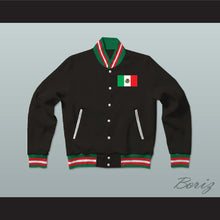 Load image into Gallery viewer, Mexico Black Varsity Letterman Jacket-Style Sweatshirt