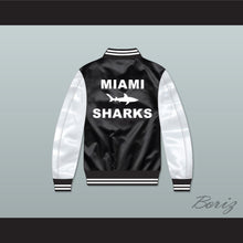 Load image into Gallery viewer, Willie Beamen 13 Miami Sharks Black/ White Varsity Letterman Satin Bomber Jacket