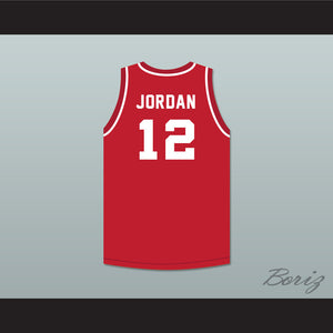 Michael Jordan 12 Emma B Trask Middle School Bears Red Basketball Jersey 2