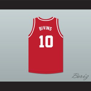 Michael Bivins 10 New Edition Red Basketball Jersey