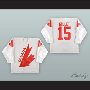 Michel Goulet 15 Team Canada Canada Cup White Hockey Jersey