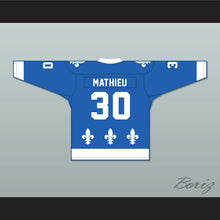 Load image into Gallery viewer, Michel Mathieu 30 Le National de Québec Blue Hockey Jersey- Lance et compte (He Shoots, He Scores)