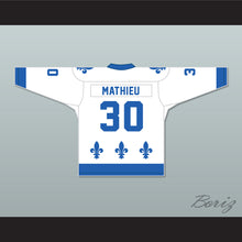 Load image into Gallery viewer, Michel Mathieu 30 Le National de Québec White Hockey Jersey- Lance et compte (He Shoots, He Scores)