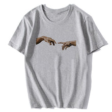 Load image into Gallery viewer, Michelangelo Hands T Shirt Ulzzang Vintage Women-men Aesthetic Tshirt 90s T-shirt Aesthetic Camisetas Grunge Unisex Harajuku New