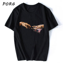 Load image into Gallery viewer, Michelangelo Hands T Shirt Ulzzang Vintage Women-men Aesthetic Tshirt 90s T-shirt Aesthetic Camisetas Grunge Unisex Harajuku New