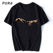 Load image into Gallery viewer, Michelangelo Hands T Shirt Ulzzang Vintage Women-men Aesthetic Tshirt 90s T-shirt Aesthetic Camisetas Grunge Unisex Harajuku New