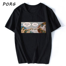 Load image into Gallery viewer, Michelangelo Hands T Shirt Ulzzang Vintage Women-men Aesthetic Tshirt 90s T-shirt Aesthetic Camisetas Grunge Unisex Harajuku New