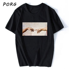 Load image into Gallery viewer, Michelangelo Hands T Shirt Ulzzang Vintage Women-men Aesthetic Tshirt 90s T-shirt Aesthetic Camisetas Grunge Unisex Harajuku New