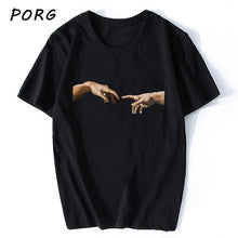 Load image into Gallery viewer, Michelangelo Hands T Shirt Ulzzang Vintage Women-men Aesthetic Tshirt 90s T-shirt Aesthetic Camisetas Grunge Unisex Harajuku New