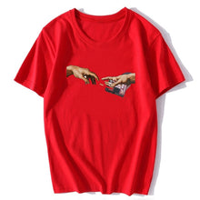 Load image into Gallery viewer, Michelangelo Hands T Shirt Ulzzang Vintage Women-men Aesthetic Tshirt 90s T-shirt Aesthetic Camisetas Grunge Unisex Harajuku New