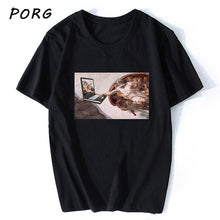 Load image into Gallery viewer, Michelangelo Hands T Shirt Ulzzang Vintage Women-men Aesthetic Tshirt 90s T-shirt Aesthetic Camisetas Grunge Unisex Harajuku New
