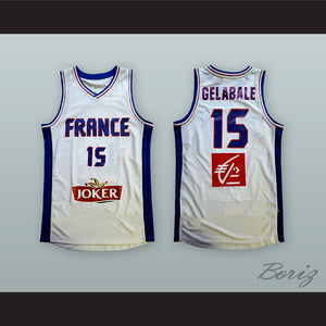 Mickael Gelabale 15 France National Team White Basketball Jersey
