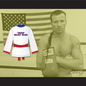 'Irish' Micky Ward White Satin Half Boxing Robe