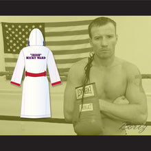 Load image into Gallery viewer, &#39;Irish&#39; Micky Ward White Satin Full Boxing Robe with Hood