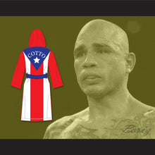 Load image into Gallery viewer, Miguel Cotto Puerto Rican Flag Satin Full Boxing Robe with Hood