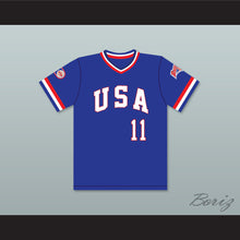 Load image into Gallery viewer, Mike Dunne 11 1984 USA Team Blue Baseball Jersey