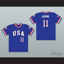 Load image into Gallery viewer, Mike Dunne 11 1984 USA Team Blue Baseball Jersey