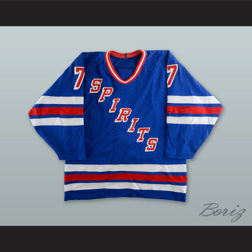 Mike Golden 7 Flint Spirits Blue Hockey Jersey