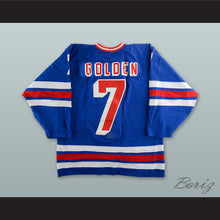 Load image into Gallery viewer, Mike Golden 7 Flint Spirits Blue Hockey Jersey