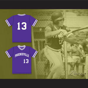 Mike Piazza 13 Phoenixville Area High School Phantoms Purple Baseball Jersey 3