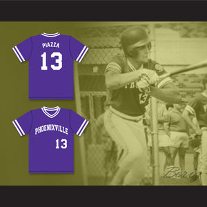 Mike Piazza 13 Phoenixville Area High School Phantoms Purple Baseball Jersey 4