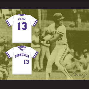 Mike Piazza 13 Phoenixville Area High School Phantoms White Baseball Jersey 2