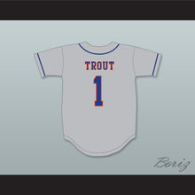 Load image into Gallery viewer, Mike Trout 1 Millville Senior High School Thunderbolts Gray Baseball Jersey 2