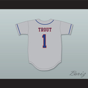 Mike Trout 1 Millville Senior High School Thunderbolts Gray Baseball Jersey 2