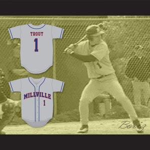 Mike Trout 1 Millville Senior High School Thunderbolts Gray Baseball Jersey 2