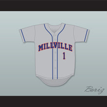 Load image into Gallery viewer, Mike Trout 1 Millville Senior High School Thunderbolts Gray Baseball Jersey 1