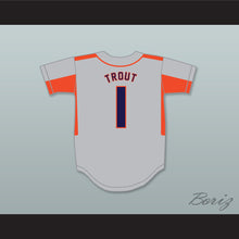 Load image into Gallery viewer, Mike Trout 1 Millville Senior High School Thunderbolts Gray Baseball Jersey 4