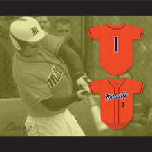 Load image into Gallery viewer, Mike Trout 1 Millville Senior High School Thunderbolts Orange Baseball Jersey 1
