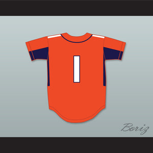Mike Trout 1 Millville Senior High School Thunderbolts Orange Baseball Jersey 3