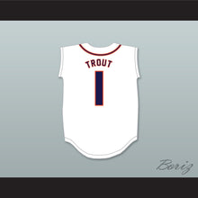 Load image into Gallery viewer, Mike Trout 1 Millville Senior High School Thunderbolts White Baseball Jersey 2