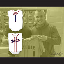 Load image into Gallery viewer, Mike Trout 1 Millville Senior High School Thunderbolts White Baseball Jersey 2