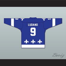 Load image into Gallery viewer, Mike Ludano 9 Le National de Quebec Blue Hockey Jersey- Lance et compte (He Shoots, He Scores)