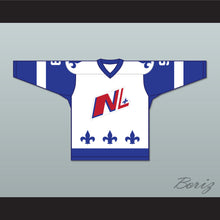 Load image into Gallery viewer, Mike Ludano 9 Le National de Quebec White Hockey Jersey- Lance et compte (He Shoots, He Scores)