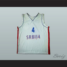 Load image into Gallery viewer, Milos Teodosic 4 Serbia -Srbija White Basketball Jersey