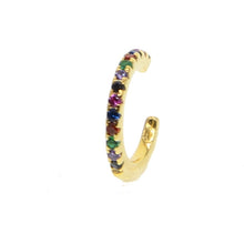 Load image into Gallery viewer, Minimal 925 sterling silver jewery red blue green white rainbow cz stone delicate dainty second colorful cluster stud earring