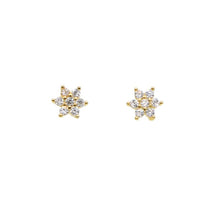 Load image into Gallery viewer, Minimal 925 sterling silver jewery red blue green white rainbow cz stone delicate dainty second colorful cluster stud earring
