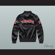 Load image into Gallery viewer, Missy Elliott Tempo Black Varsity Letterman Satin Bomber Jacket