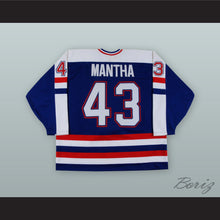 Load image into Gallery viewer, Moe Mantha 43 USA National Team Blue Hockey Jersey