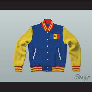 Moldova Varsity Letterman Jacket-Style Sweatshirt