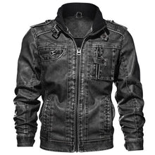 Load image into Gallery viewer, Mountainskin Men&#39;s PU Jacket Leather Coat Autumn Slim Fit Faux Leather Motorcycle Jackets Male Coats Brand Clothing SA591