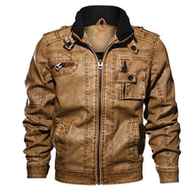 Load image into Gallery viewer, Mountainskin Men&#39;s PU Jacket Leather Coat Autumn Slim Fit Faux Leather Motorcycle Jackets Male Coats Brand Clothing SA591